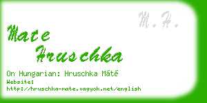 mate hruschka business card