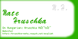 mate hruschka business card